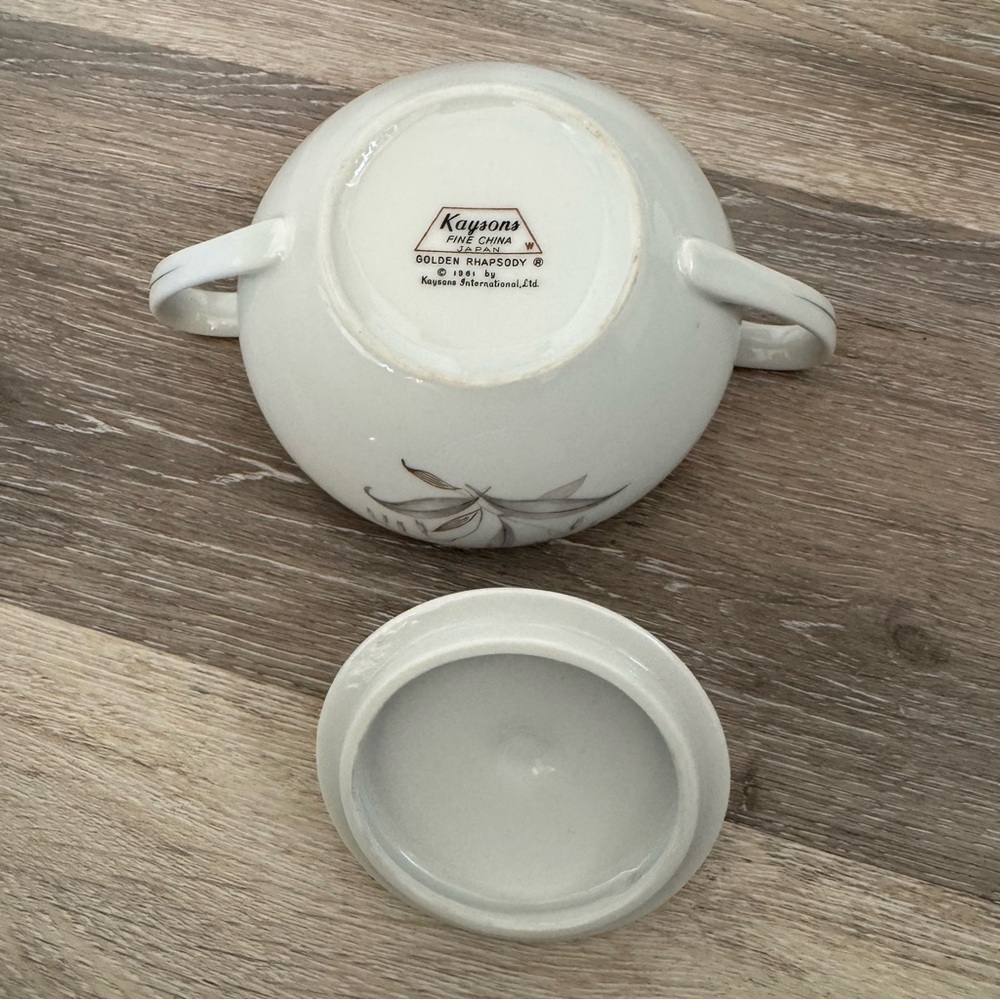 Kayson's Fine China Golden Rhapsody Japan 1961 Vintage Sugar Bowl with Lid - Picture 5 of 9